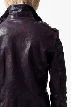 Load image into Gallery viewer, ISAMU KATAYAMA BACKLASH DOUBLE BREASTED JACKET / DOUBLE-SHOULDER OBJECT DYED (PURPLE)