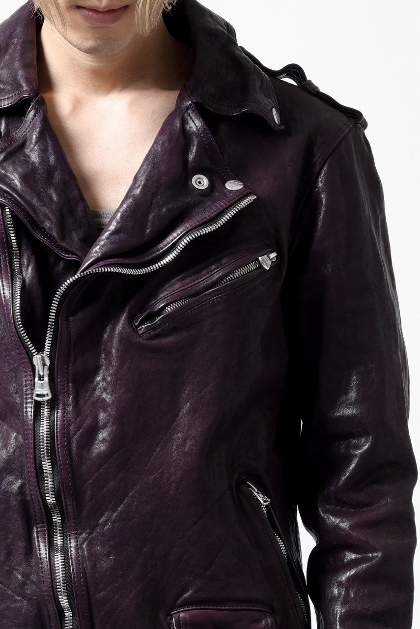 Load image into Gallery viewer, ISAMU KATAYAMA BACKLASH DOUBLE BREASTED JACKET / DOUBLE-SHOULDER OBJECT DYED (PURPLE)