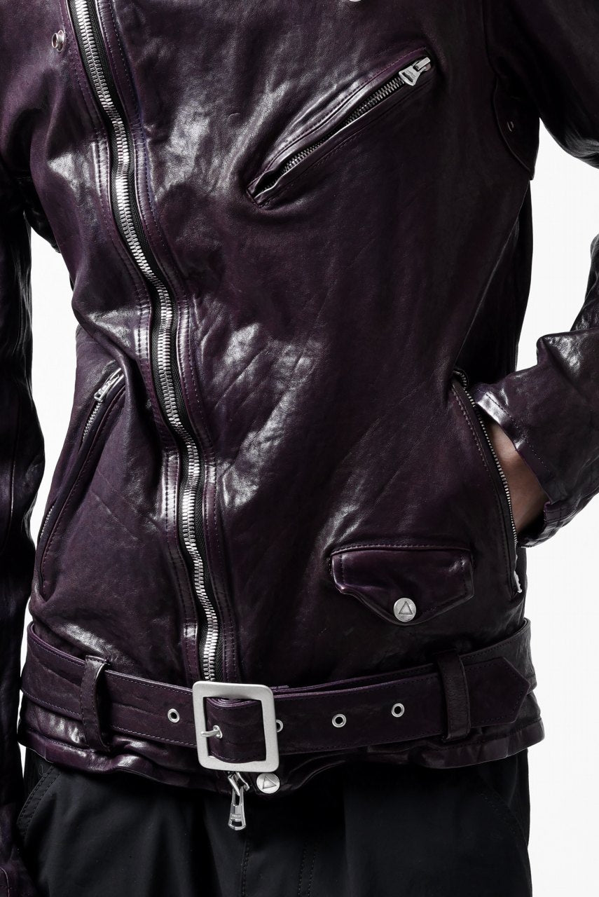 Load image into Gallery viewer, ISAMU KATAYAMA BACKLASH DOUBLE BREASTED JACKET / DOUBLE-SHOULDER OBJECT DYED (PURPLE)
