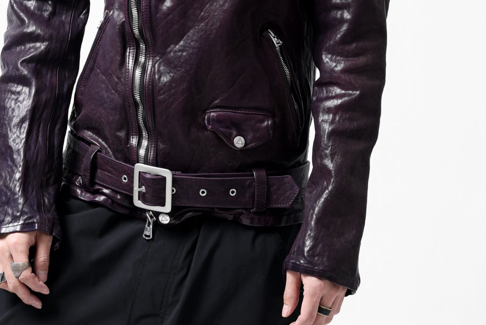 Load image into Gallery viewer, ISAMU KATAYAMA BACKLASH DOUBLE BREASTED JACKET / DOUBLE-SHOULDER OBJECT DYED (PURPLE)