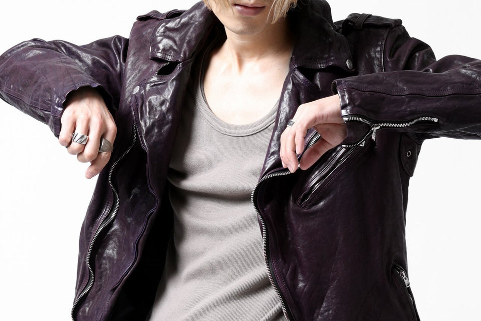 Load image into Gallery viewer, ISAMU KATAYAMA BACKLASH DOUBLE BREASTED JACKET / DOUBLE-SHOULDER OBJECT DYED (PURPLE)