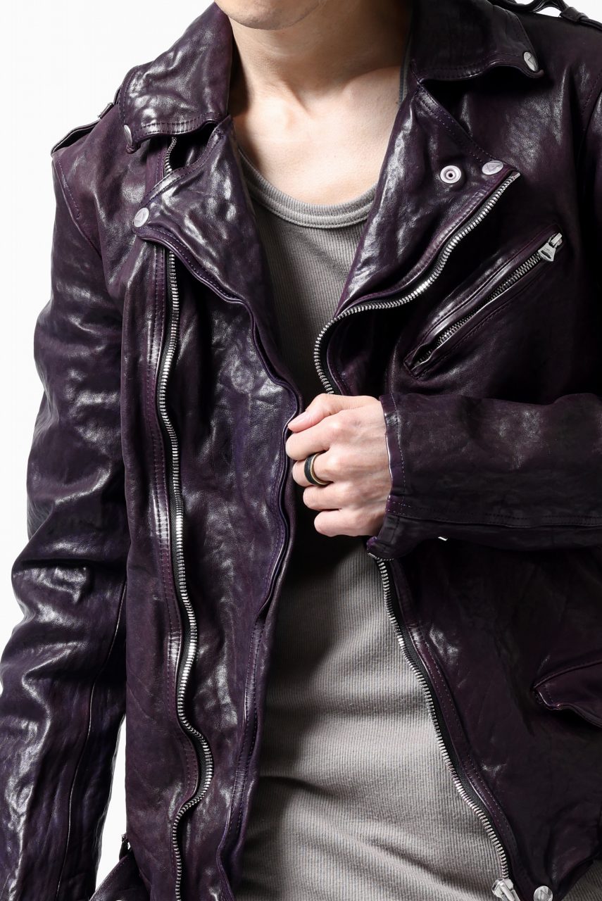 Load image into Gallery viewer, ISAMU KATAYAMA BACKLASH DOUBLE BREASTED JACKET / DOUBLE-SHOULDER OBJECT DYED (PURPLE)