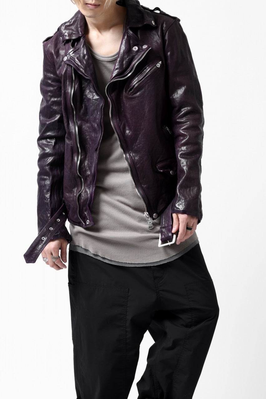 Load image into Gallery viewer, ISAMU KATAYAMA BACKLASH DOUBLE BREASTED JACKET / DOUBLE-SHOULDER OBJECT DYED (PURPLE)