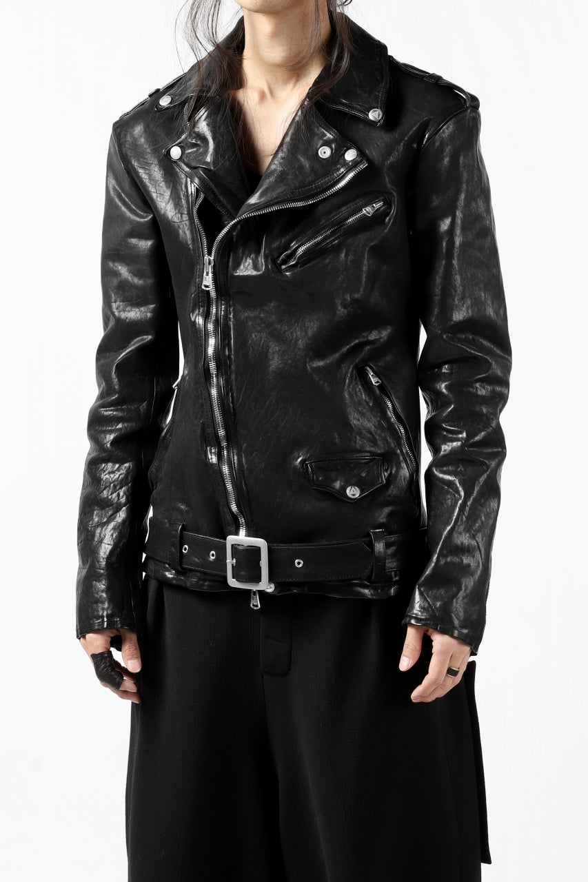 Load image into Gallery viewer, ISAMU KATAYAMA BACKLASH DOUBLE BREASTED JACKET / DOUBLE-SHOULDER OBJECT DYED (BLACK)