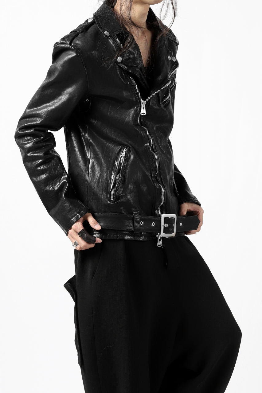 Load image into Gallery viewer, ISAMU KATAYAMA BACKLASH DOUBLE BREASTED JACKET / DOUBLE-SHOULDER OBJECT DYED (BLACK)