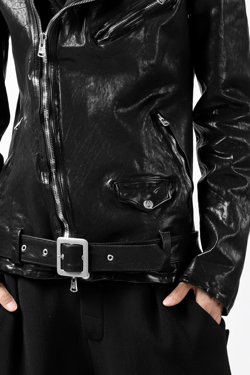 Load image into Gallery viewer, ISAMU KATAYAMA BACKLASH DOUBLE BREASTED JACKET / DOUBLE-SHOULDER OBJECT DYED (BLACK)