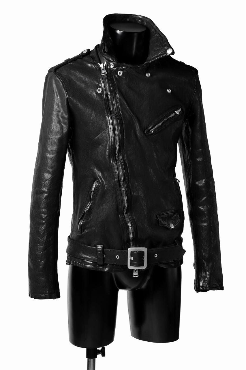 Load image into Gallery viewer, ISAMU KATAYAMA BACKLASH DOUBLE BREASTED JACKET / DOUBLE-SHOULDER OBJECT DYED (BLACK)