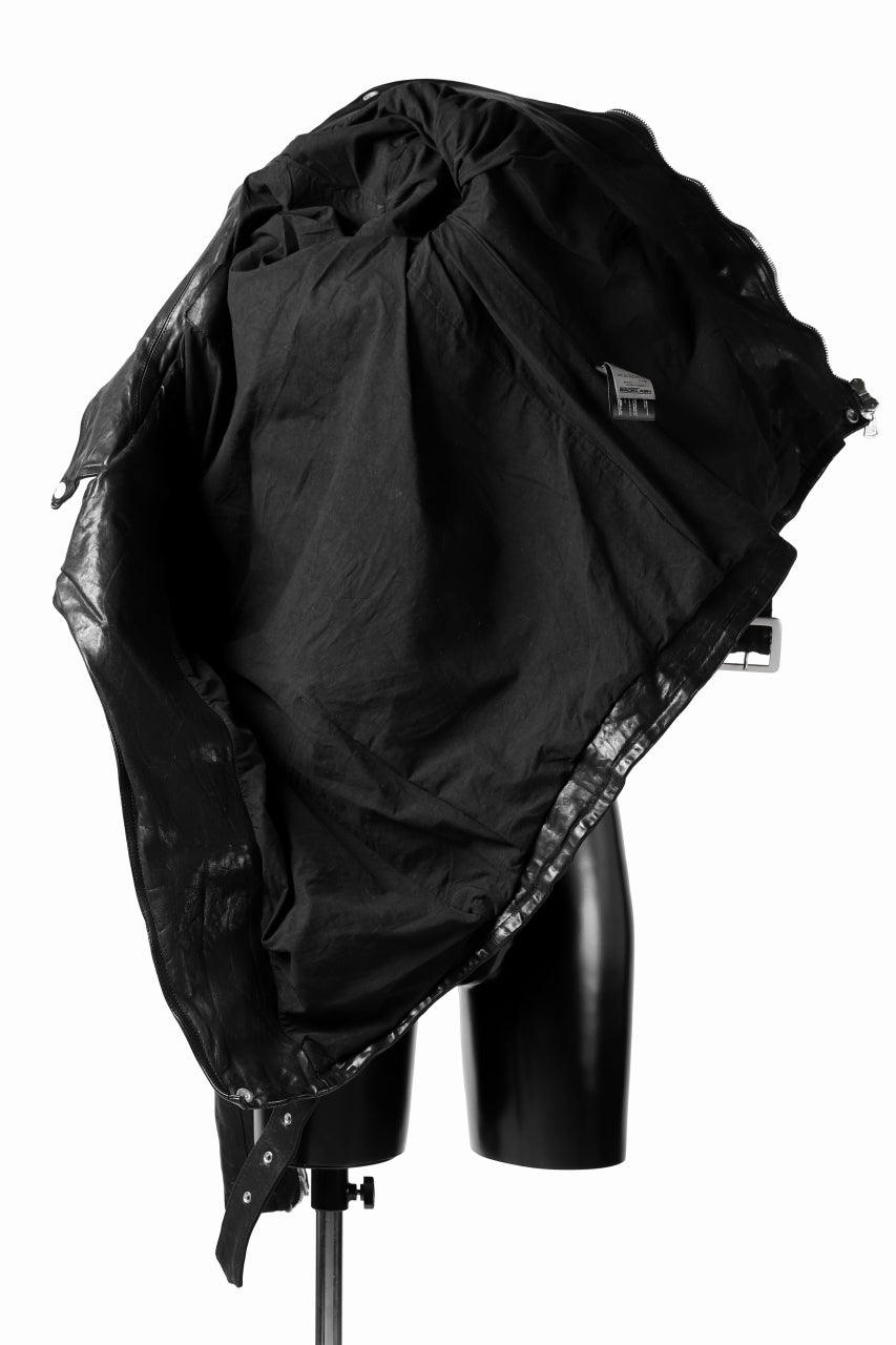 Load image into Gallery viewer, ISAMU KATAYAMA BACKLASH DOUBLE BREASTED JACKET / DOUBLE-SHOULDER OBJECT DYED (BLACK)