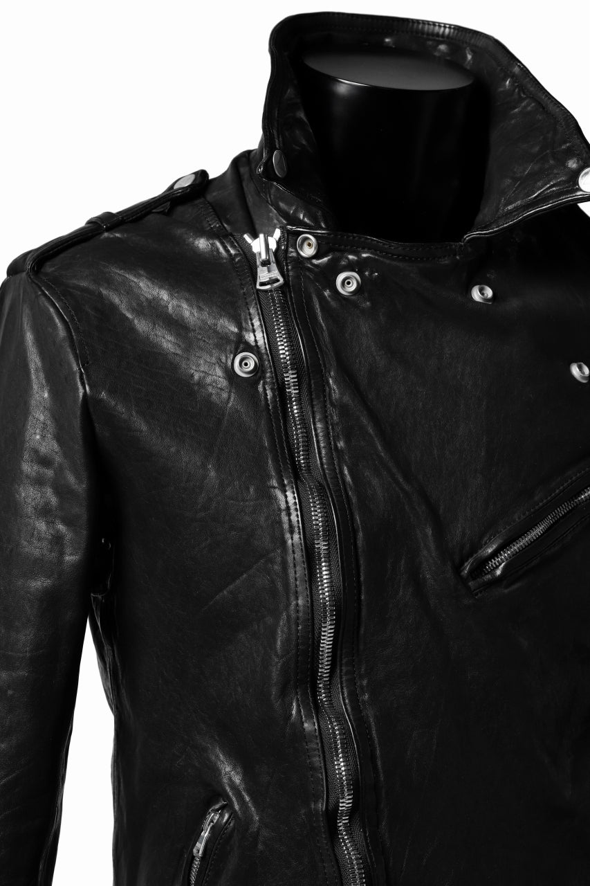 Load image into Gallery viewer, ISAMU KATAYAMA BACKLASH DOUBLE BREASTED JACKET / DOUBLE-SHOULDER OBJECT DYED (BLACK)