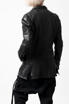 画像をギャラリービューアに読み込む, ISAMU KATAYAMA BACKLASH TAILORED JACKET / DOUBLE-SHOULDER OBJECT DYED (BLACK)