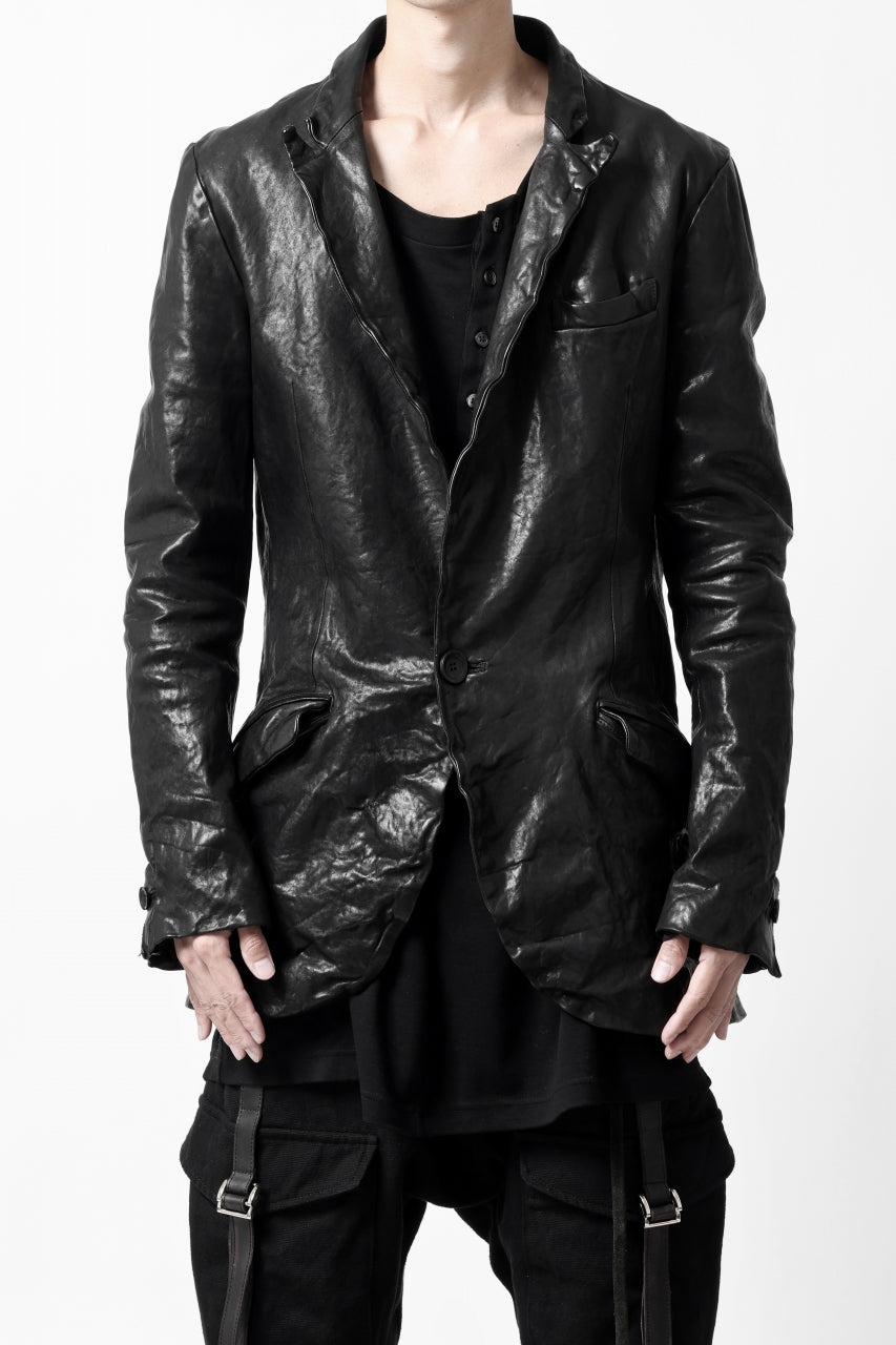 画像をギャラリービューアに読み込む, ISAMU KATAYAMA BACKLASH TAILORED JACKET / DOUBLE-SHOULDER OBJECT DYED (BLACK)