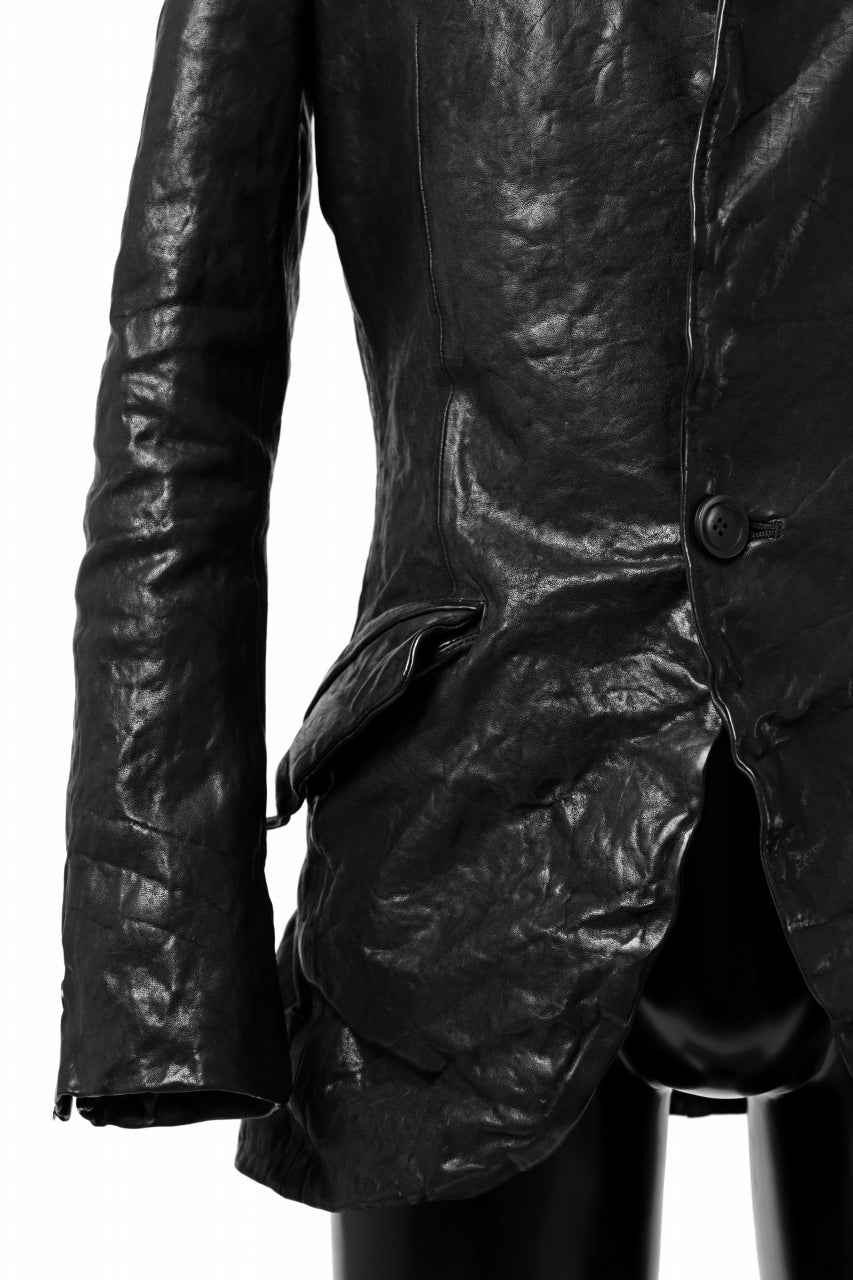 画像をギャラリービューアに読み込む, ISAMU KATAYAMA BACKLASH TAILORED JACKET / DOUBLE-SHOULDER OBJECT DYED (BLACK)