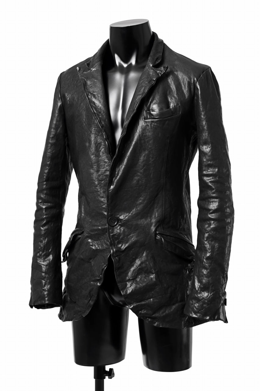 画像をギャラリービューアに読み込む, ISAMU KATAYAMA BACKLASH TAILORED JACKET / DOUBLE-SHOULDER OBJECT DYED (BLACK)