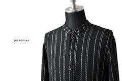 画像をギャラリービューアに読み込む, SOSNOVSKA LONG STRIPED SHIRT (BLACK×SILVER STRIPE)