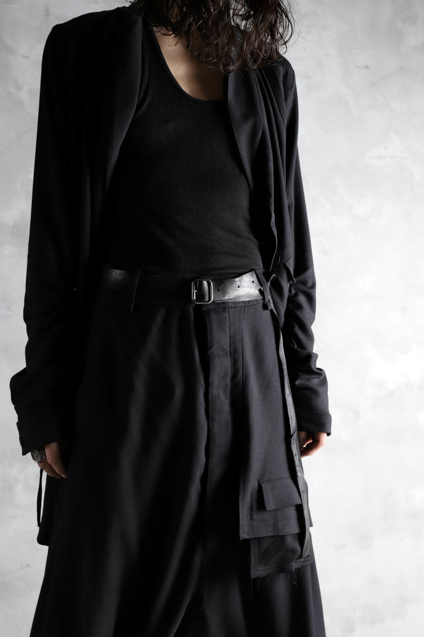 画像をギャラリービューアに読み込む, PAL OFFNER EASY LONG BELT / CALF LEATHER (BLACK)