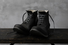 画像をギャラリービューアに読み込む, prtl "one make" Lace Up Boots (JAPAN Cow Reversed Leather / Hand Dyed BLACK)