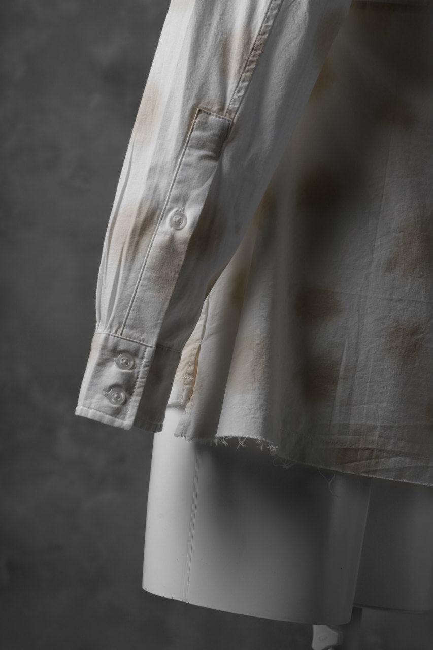画像をギャラリービューアに読み込む, Aleksandr Manamis Raw Hallf Collar Shirt / Tea Stain Dot