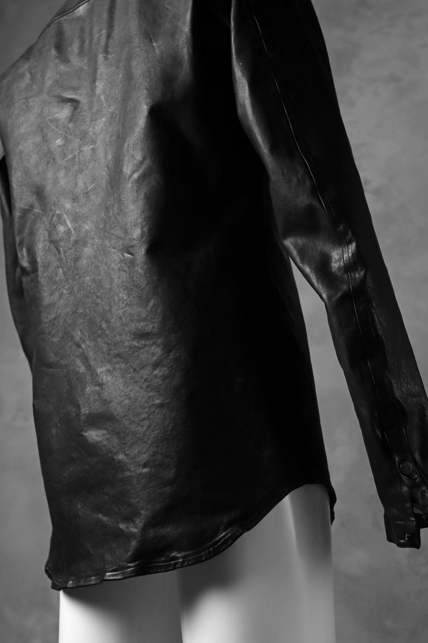 Load image into Gallery viewer, ISAMU KATAYAMA BACKLASH exclusive LEATHER SHIRT / ITALY SHOULDER 0.6mm (BLACK)