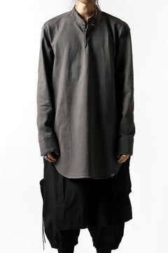 Load image into Gallery viewer, COLINA GRANPA PULL OVER SHIRT / LOG WOOD DYED HEAVY JERSEY (LOG WOOD BLACK)