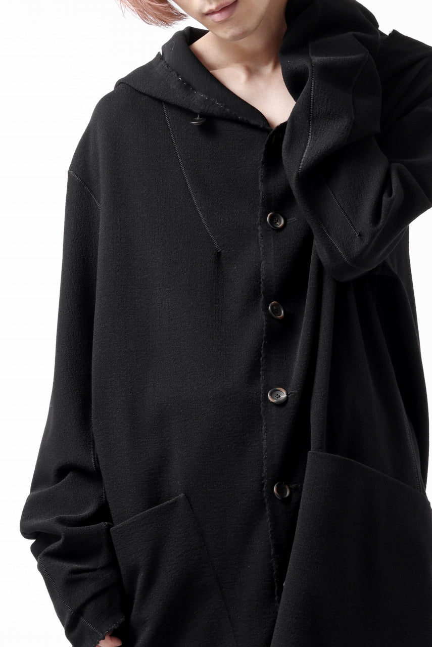 画像をギャラリービューアに読み込む, SOSNOVSKA STITCHED HOODY COAT (BLACK)