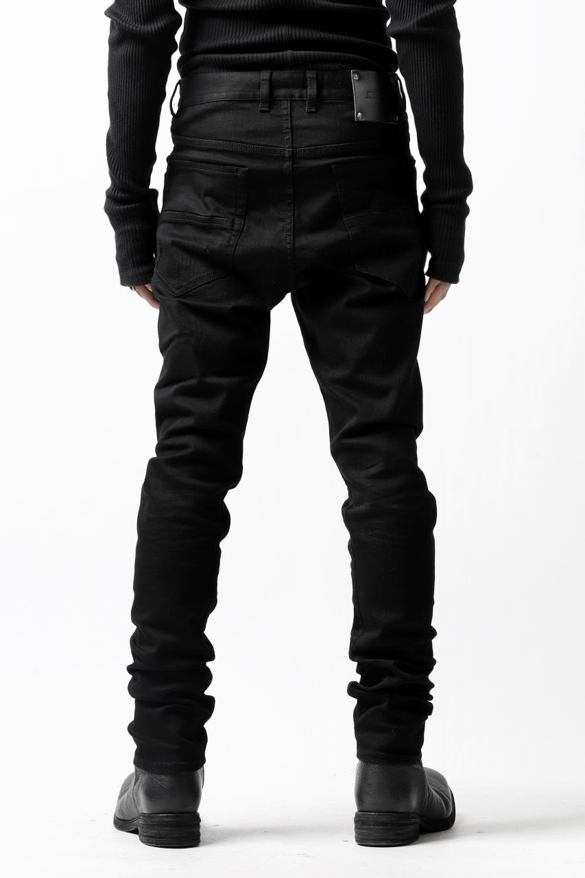 Load image into Gallery viewer, ISAMU KATAYAMA BACKLASH LOWCROTCH SLIM PANTS / HIGH POWER STRETCH DENIM (BLACK)