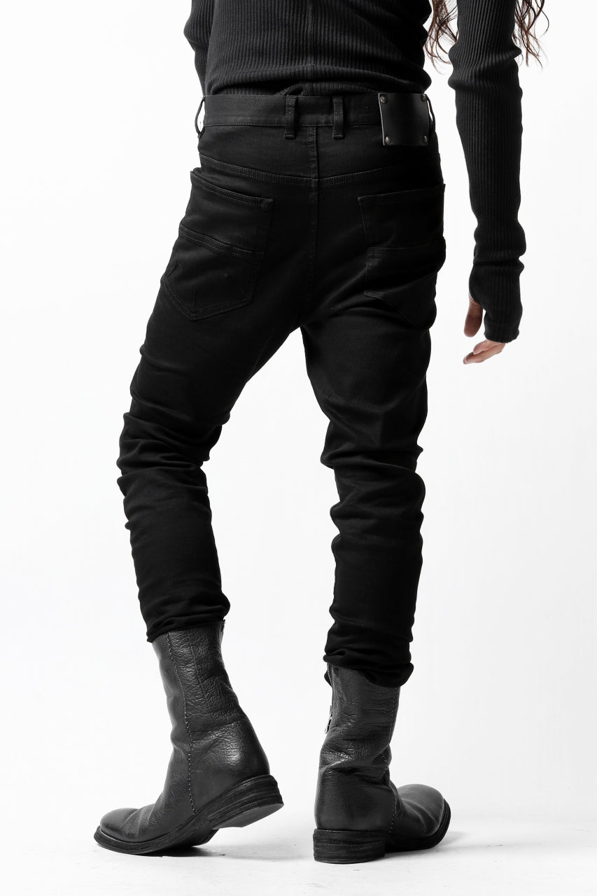 Load image into Gallery viewer, ISAMU KATAYAMA BACKLASH LOWCROTCH SLIM PANTS / HIGH POWER STRETCH DENIM (BLACK)