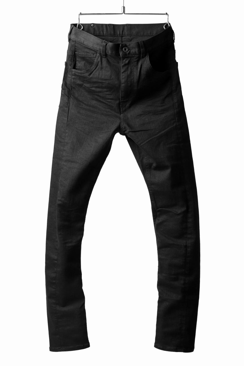 Load image into Gallery viewer, ISAMU KATAYAMA BACKLASH LOWCROTCH SLIM PANTS / HIGH POWER STRETCH DENIM (BLACK)