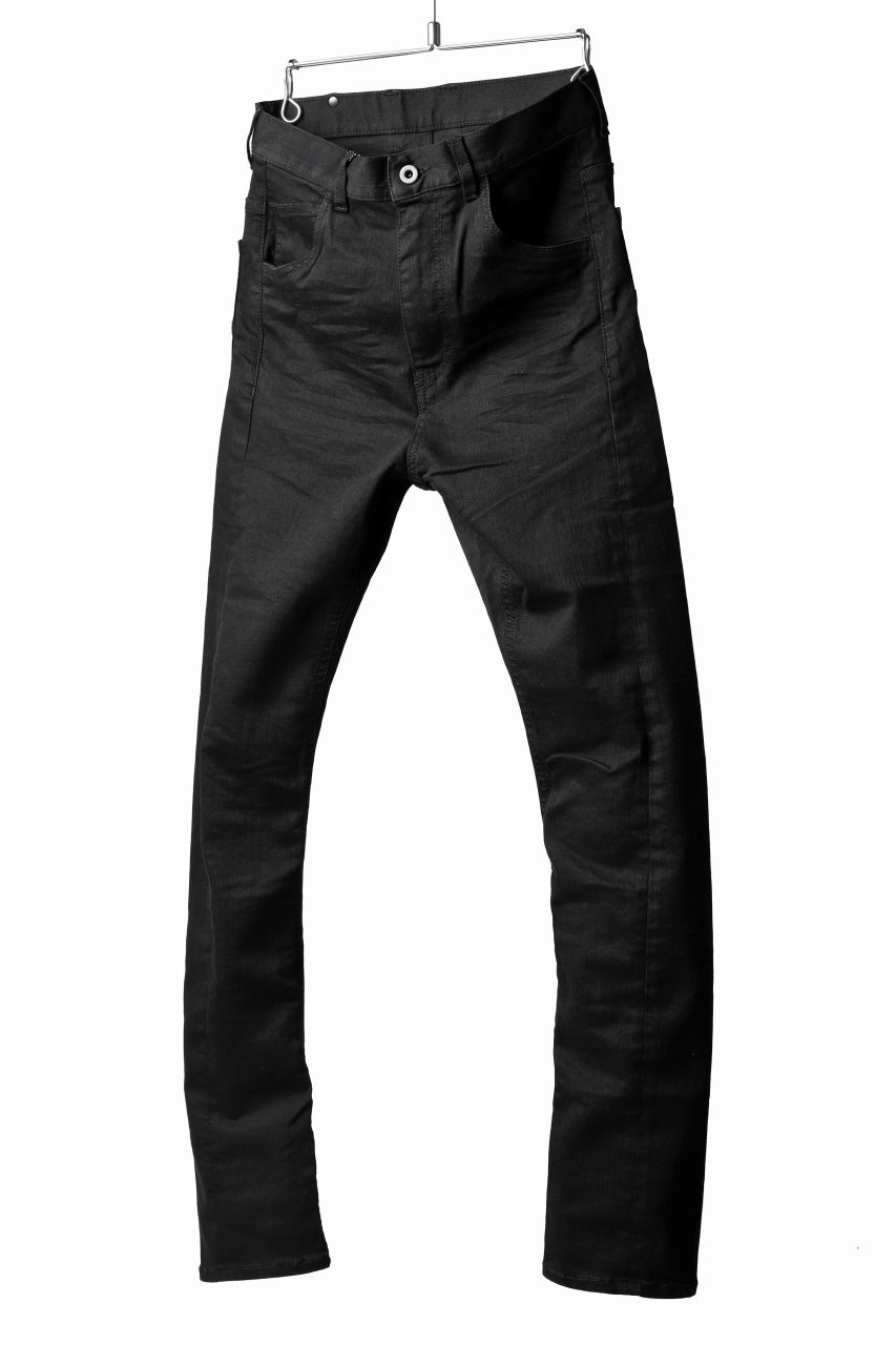 Load image into Gallery viewer, ISAMU KATAYAMA BACKLASH LOWCROTCH SLIM PANTS / HIGH POWER STRETCH DENIM (BLACK)
