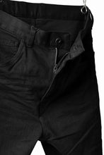 Load image into Gallery viewer, ISAMU KATAYAMA BACKLASH LOWCROTCH SLIM PANTS / HIGH POWER STRETCH DENIM (BLACK)