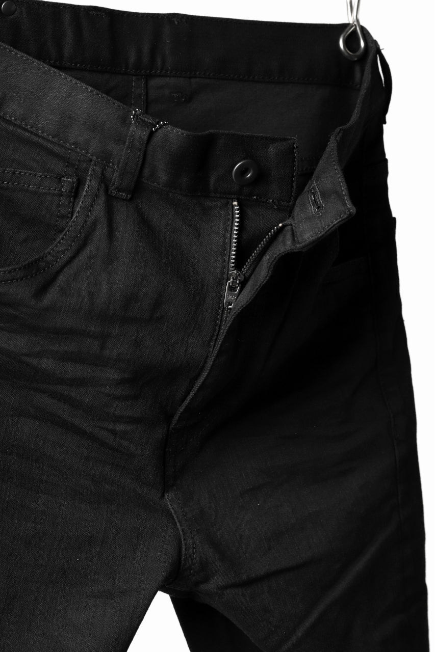 Load image into Gallery viewer, ISAMU KATAYAMA BACKLASH LOWCROTCH SLIM PANTS / HIGH POWER STRETCH DENIM (BLACK)