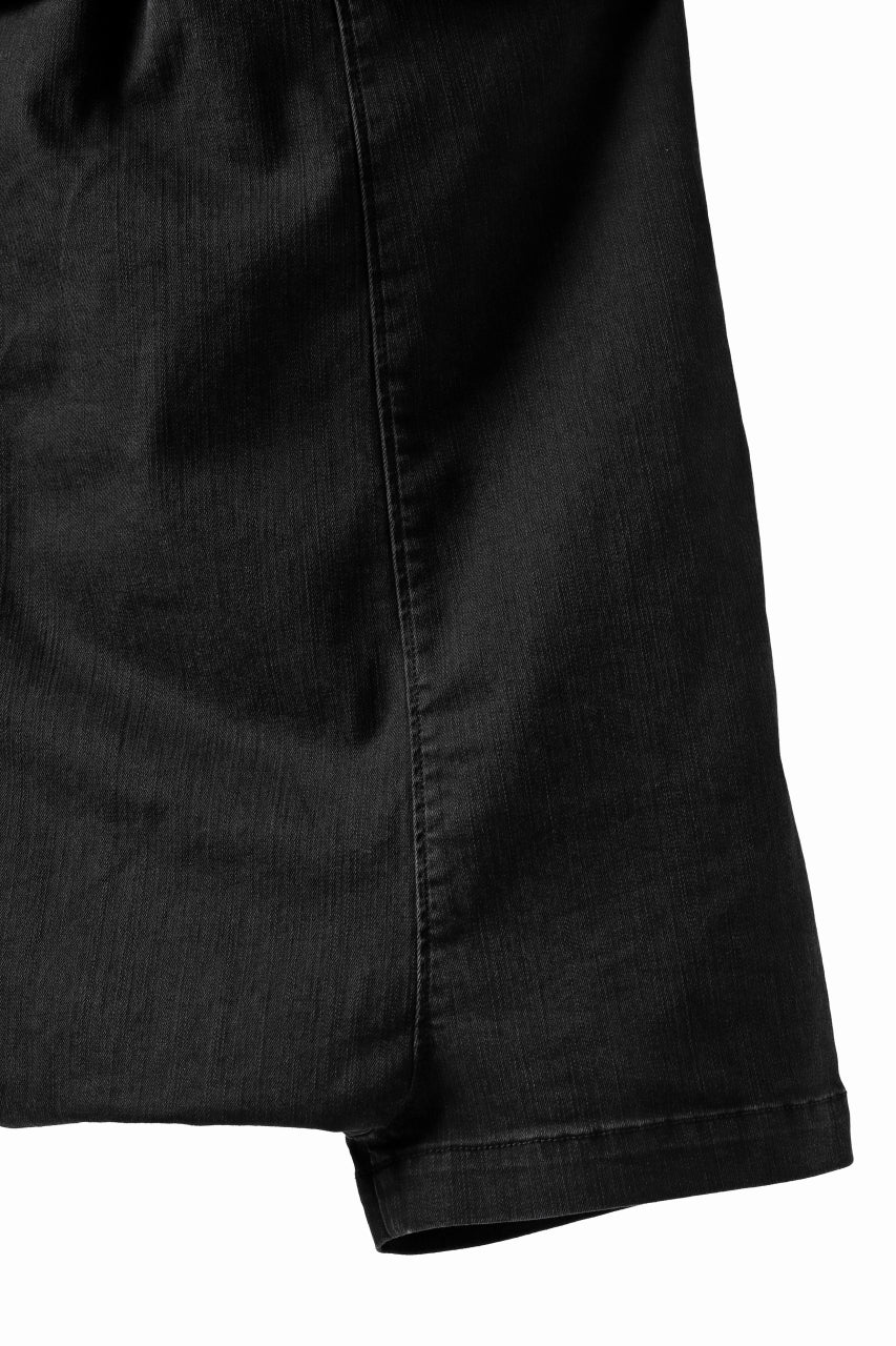 画像をギャラリービューアに読み込む, ISAMU KATAYAMA BACKLASH SARROUEL DENIM SHORTS / EXTREME STRETCH WASHER (BLACK)