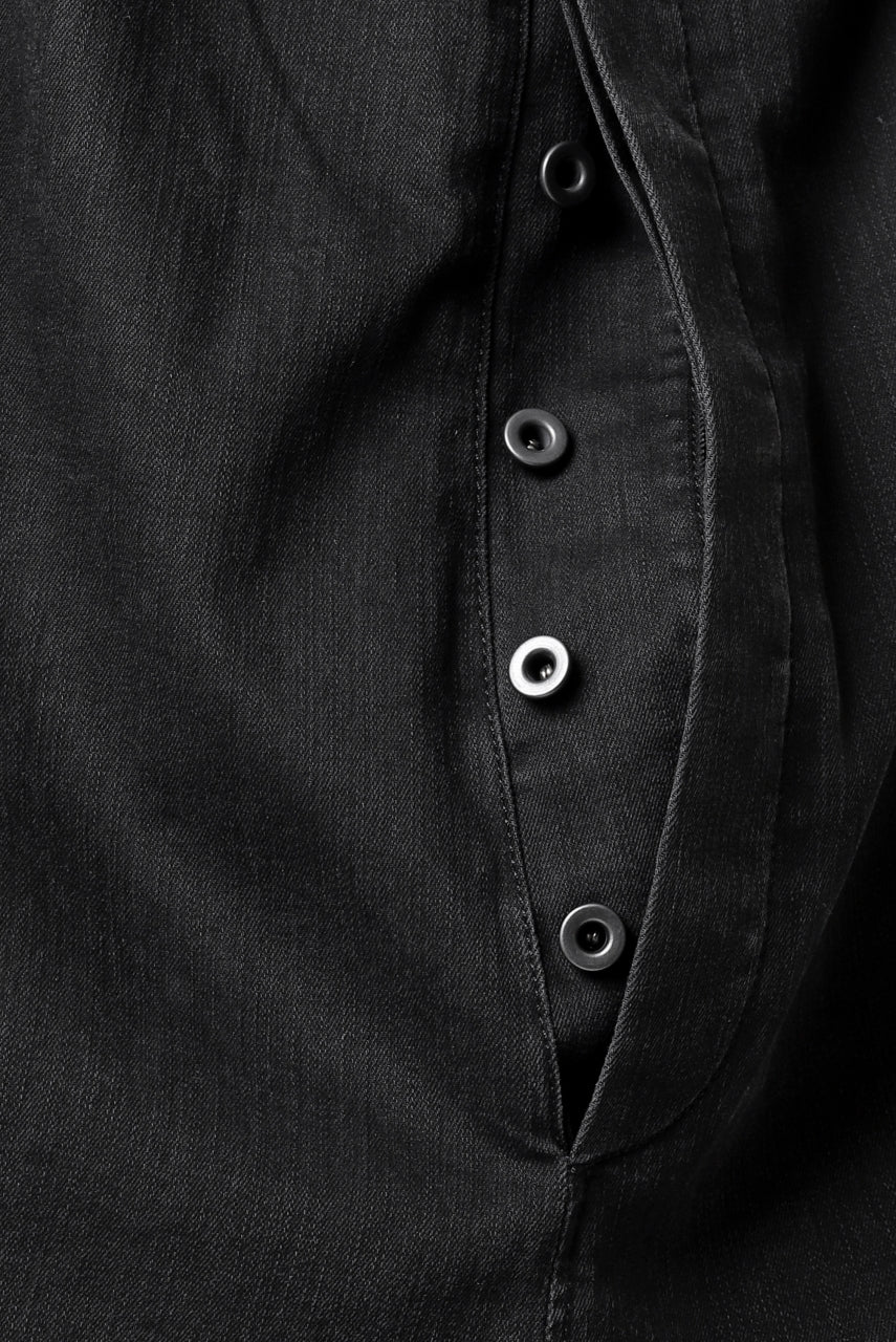 画像をギャラリービューアに読み込む, ISAMU KATAYAMA BACKLASH SARROUEL DENIM SHORTS / EXTREME STRETCH WASHER (BLACK)