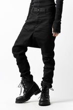 Load image into Gallery viewer, ISAMU KATAYAMA BACKLASH SARROUEL PANTS / HIGH POWER STRETCH DENIM (BLACK)