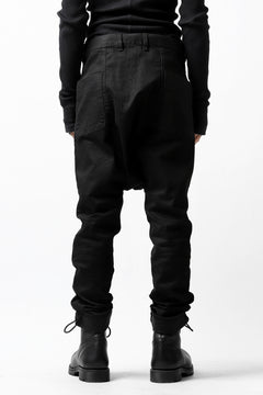 Load image into Gallery viewer, ISAMU KATAYAMA BACKLASH SARROUEL PANTS / HIGH POWER STRETCH DENIM (BLACK)