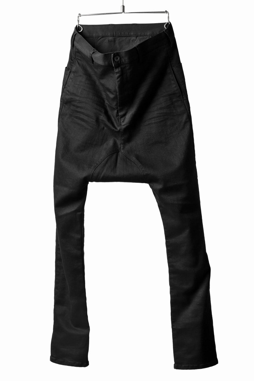 Load image into Gallery viewer, ISAMU KATAYAMA BACKLASH SARROUEL PANTS / HIGH POWER STRETCH DENIM (BLACK)