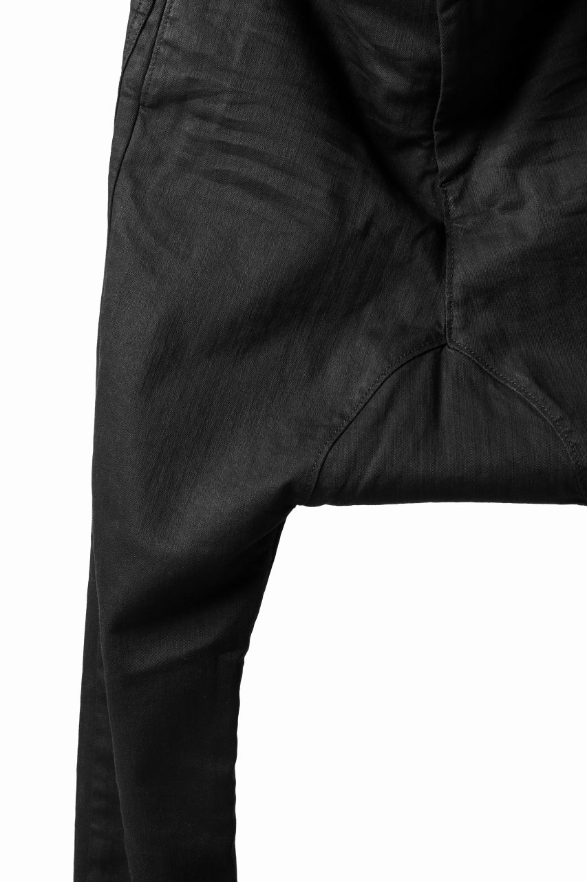 Load image into Gallery viewer, ISAMU KATAYAMA BACKLASH SARROUEL PANTS / HIGH POWER STRETCH DENIM (BLACK)
