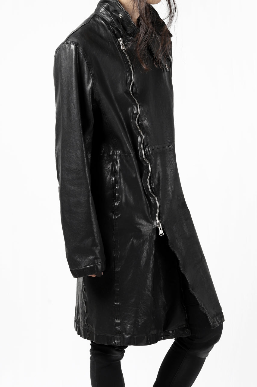 Load image into Gallery viewer, ISAMU KATAYAMA BACKLASH LONG DOUBLE RIDERS / Italy Shoulder 0.6 OBJECT DYED (BLACK)