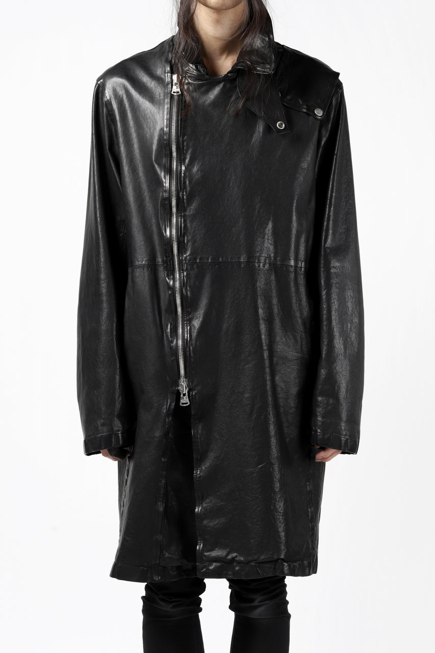 Load image into Gallery viewer, ISAMU KATAYAMA BACKLASH LONG DOUBLE RIDERS / Italy Shoulder 0.6 OBJECT DYED (BLACK)