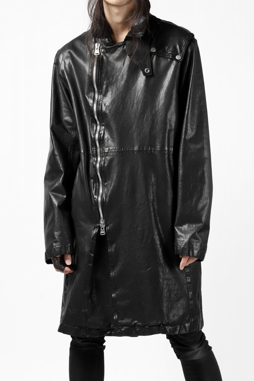 Load image into Gallery viewer, ISAMU KATAYAMA BACKLASH LONG DOUBLE RIDERS / Italy Shoulder 0.6 OBJECT DYED (BLACK)