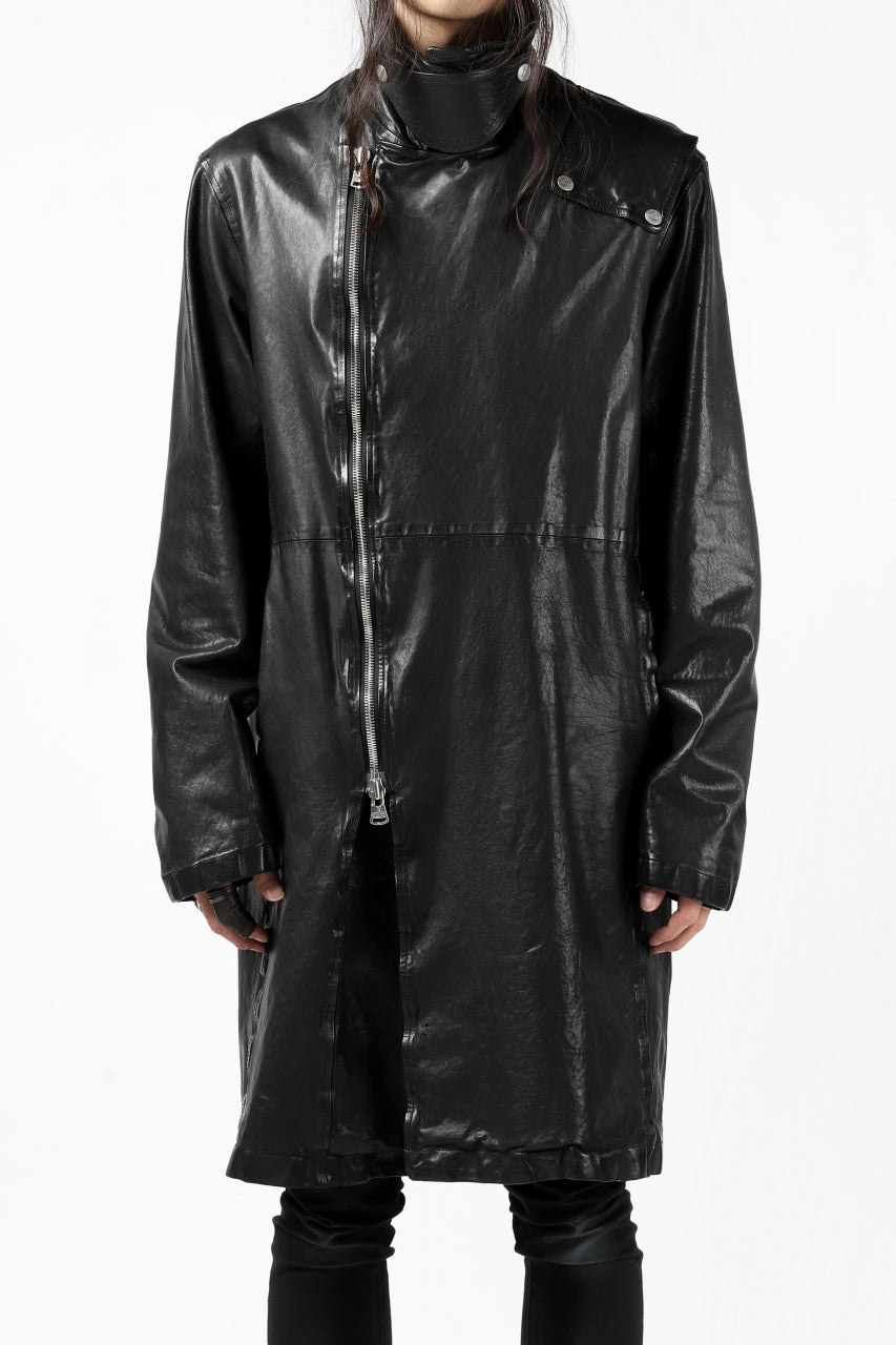 Load image into Gallery viewer, ISAMU KATAYAMA BACKLASH LONG DOUBLE RIDERS / Italy Shoulder 0.6 OBJECT DYED (BLACK)