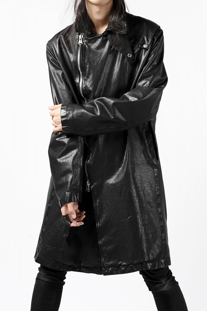 Load image into Gallery viewer, ISAMU KATAYAMA BACKLASH LONG DOUBLE RIDERS / Italy Shoulder 0.6 OBJECT DYED (BLACK)