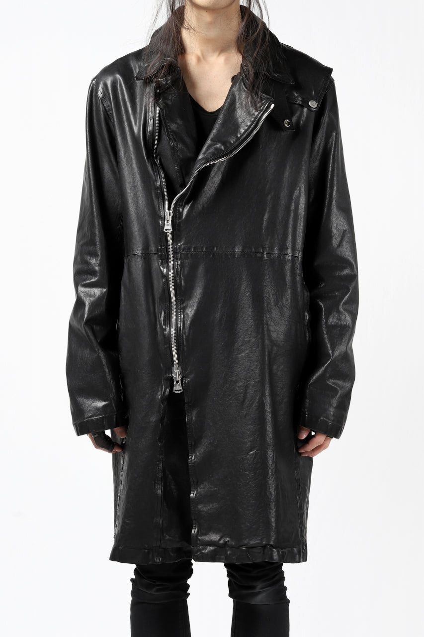 Load image into Gallery viewer, ISAMU KATAYAMA BACKLASH LONG DOUBLE RIDERS / Italy Shoulder 0.6 OBJECT DYED (BLACK)