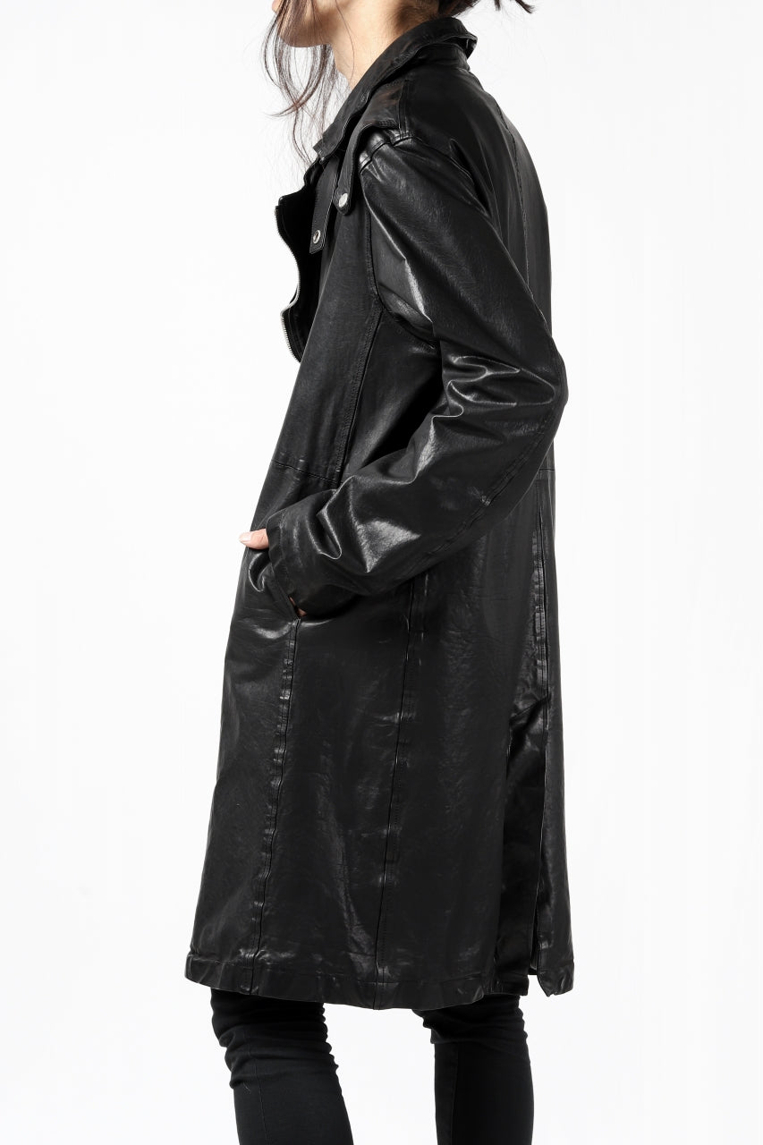 Load image into Gallery viewer, ISAMU KATAYAMA BACKLASH LONG DOUBLE RIDERS / Italy Shoulder 0.6 OBJECT DYED (BLACK)