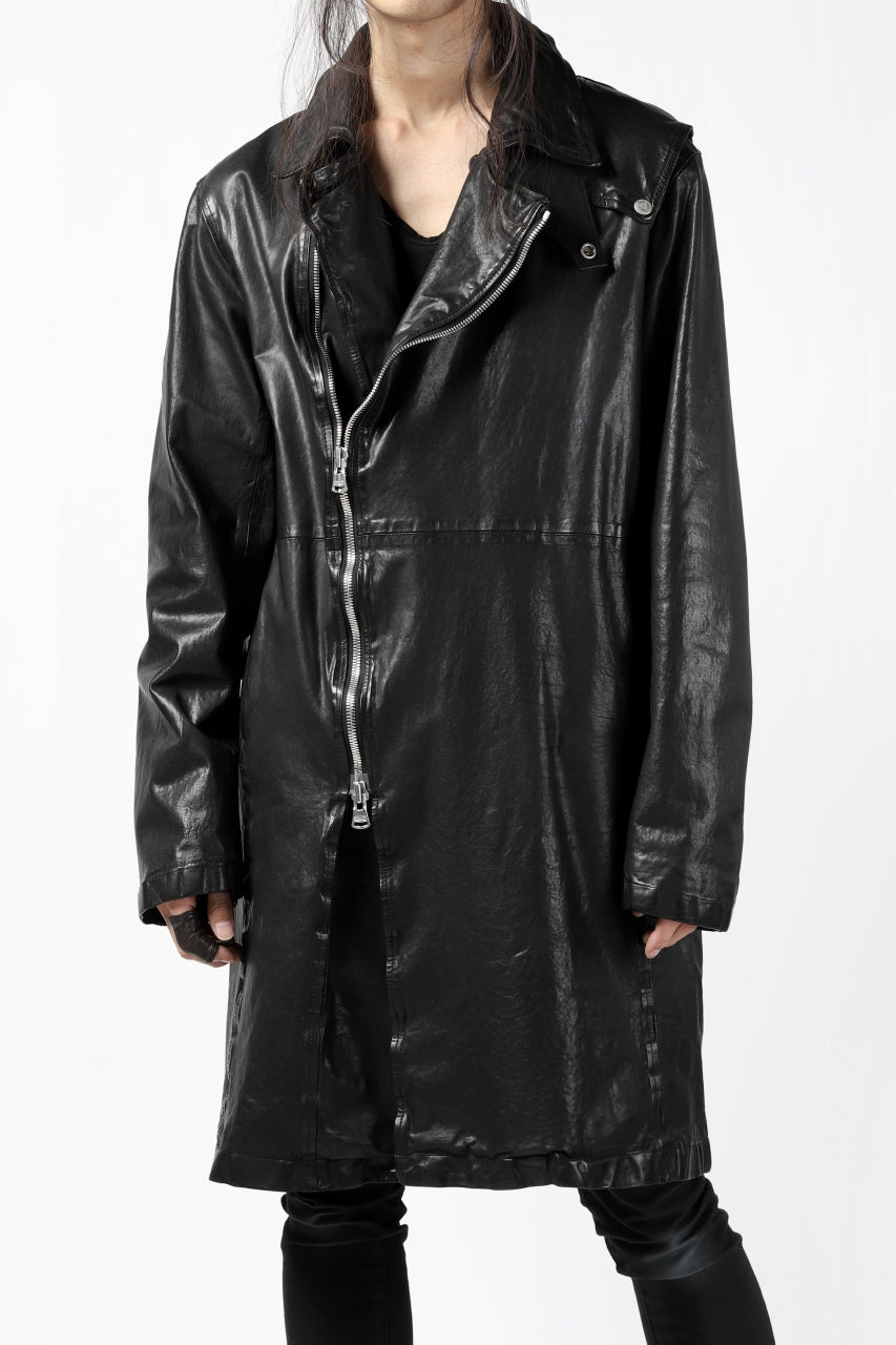 Load image into Gallery viewer, ISAMU KATAYAMA BACKLASH LONG DOUBLE RIDERS / Italy Shoulder 0.6 OBJECT DYED (BLACK)