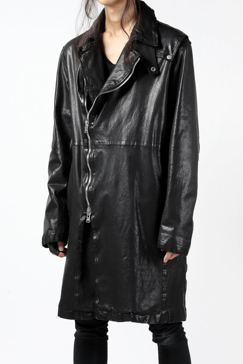 Load image into Gallery viewer, ISAMU KATAYAMA BACKLASH LONG DOUBLE RIDERS / Italy Shoulder 0.6 OBJECT DYED (BLACK)