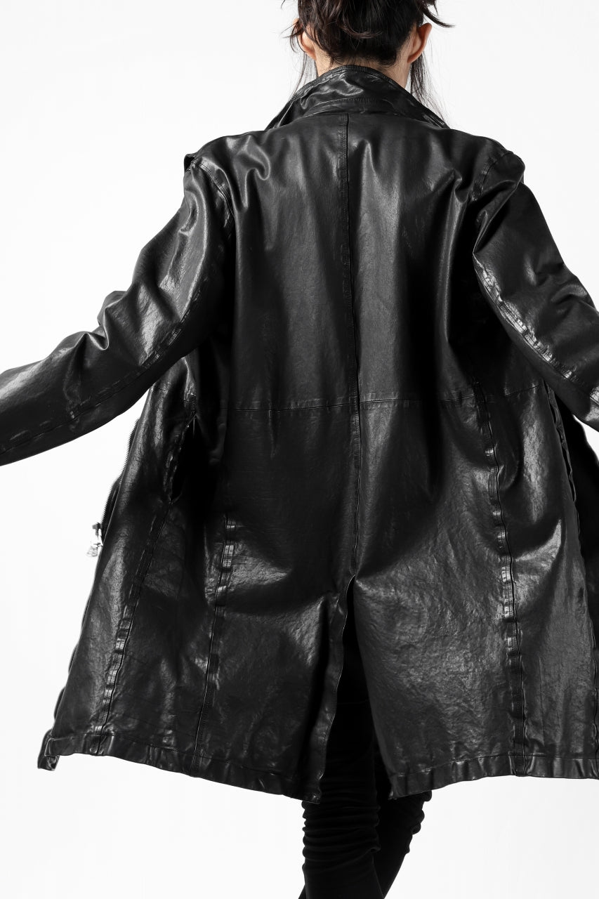 Load image into Gallery viewer, ISAMU KATAYAMA BACKLASH LONG DOUBLE RIDERS / Italy Shoulder 0.6 OBJECT DYED (BLACK)