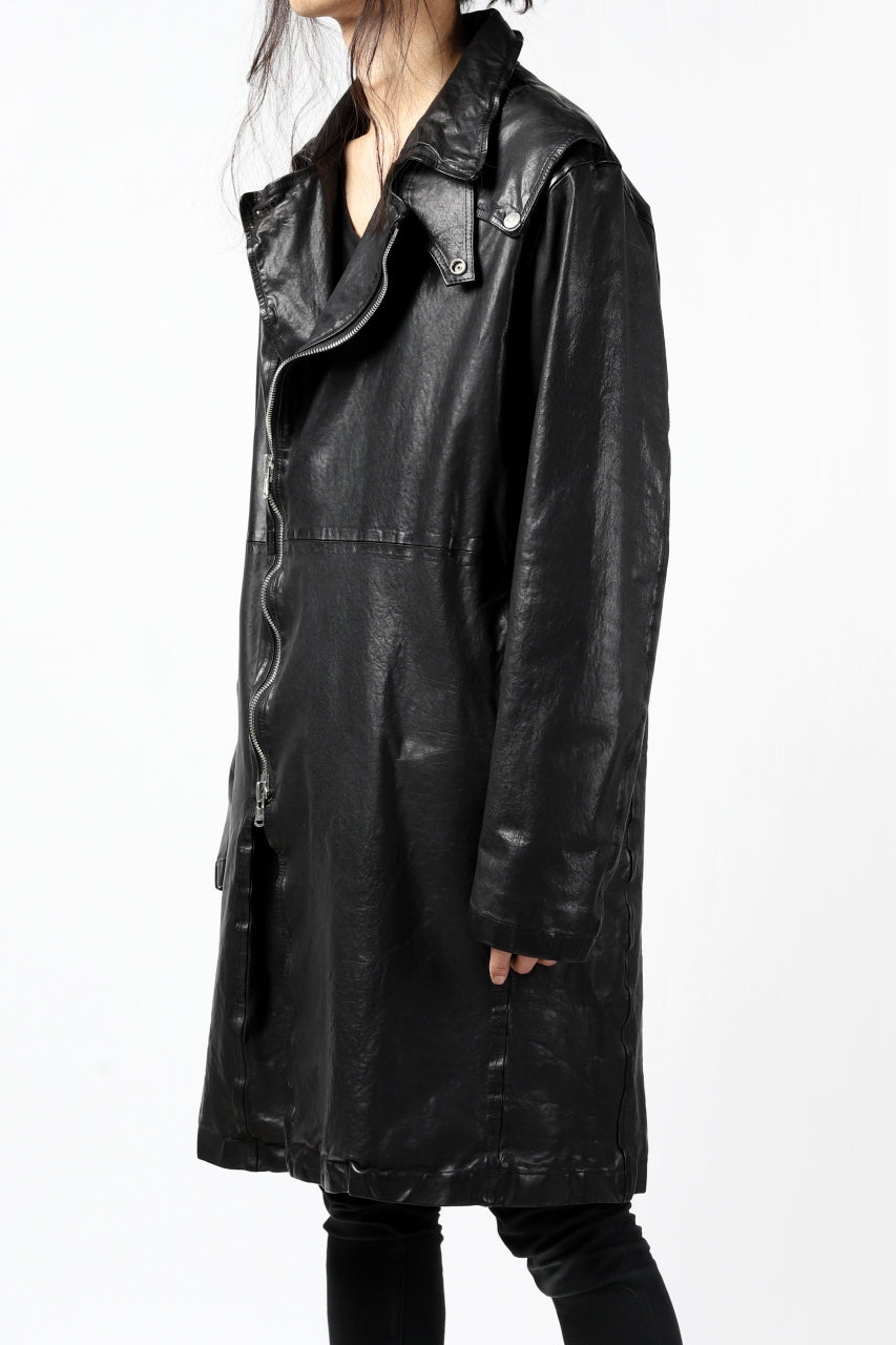 Load image into Gallery viewer, ISAMU KATAYAMA BACKLASH LONG DOUBLE RIDERS / Italy Shoulder 0.6 OBJECT DYED (BLACK)