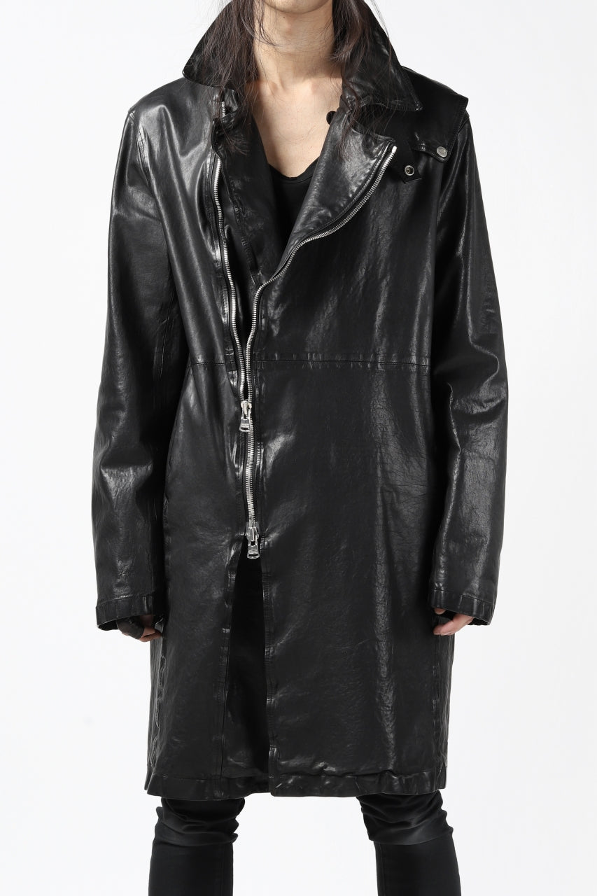 Load image into Gallery viewer, ISAMU KATAYAMA BACKLASH LONG DOUBLE RIDERS / Italy Shoulder 0.6 OBJECT DYED (BLACK)