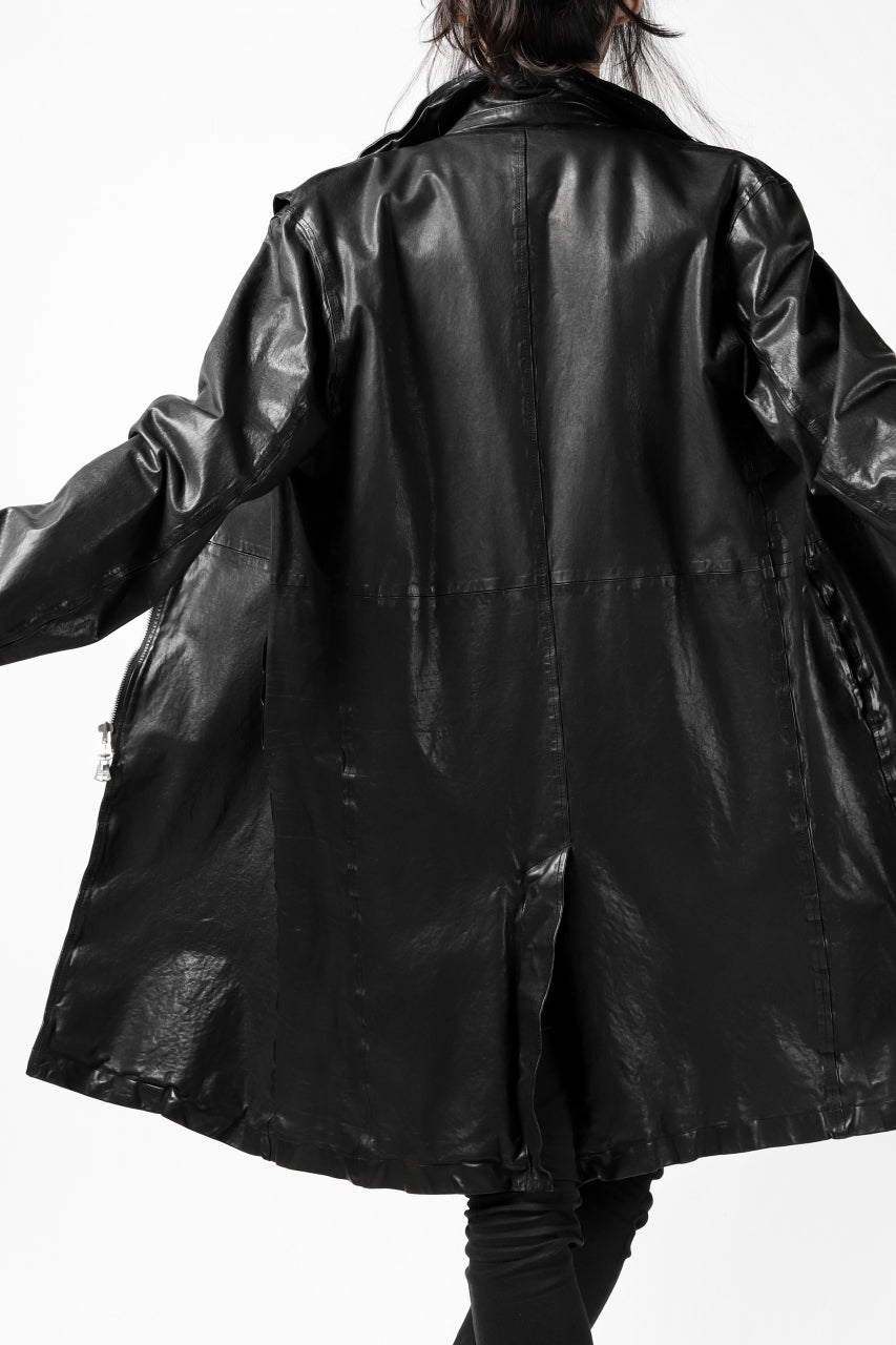 Load image into Gallery viewer, ISAMU KATAYAMA BACKLASH LONG DOUBLE RIDERS / Italy Shoulder 0.6 OBJECT DYED (BLACK)