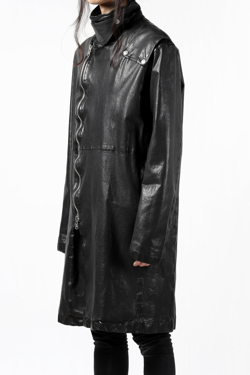 Load image into Gallery viewer, ISAMU KATAYAMA BACKLASH LONG DOUBLE RIDERS / Italy Shoulder 0.6 OBJECT DYED (BLACK)